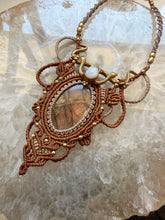 Load image into Gallery viewer, Labradorite &amp; Moonstone Macramé Goddess Necklace
