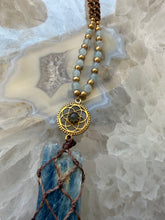 Load image into Gallery viewer, Kyanite, Labradorite &amp; Angelite Macramé Necklace
