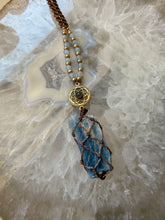 Load image into Gallery viewer, Kyanite, Labradorite &amp; Angelite Macramé Necklace
