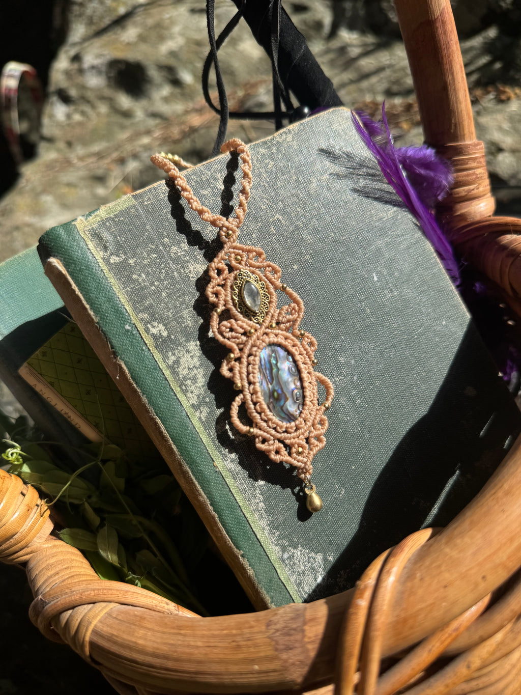 The Moon’s Love Letter — Pāua Shell & Moonstone necklace