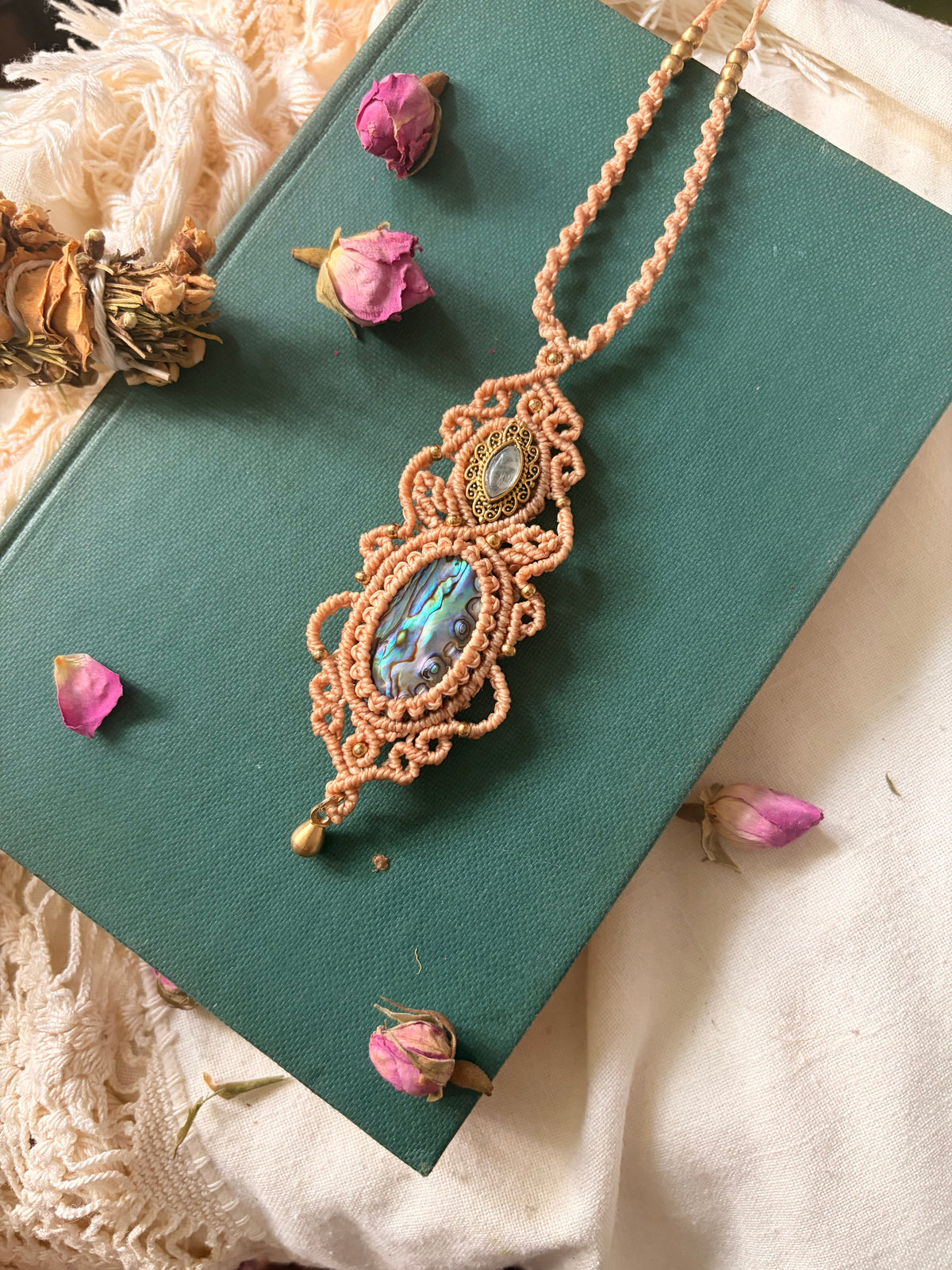 The Moon’s Love Letter — Pāua Shell & Moonstone necklace