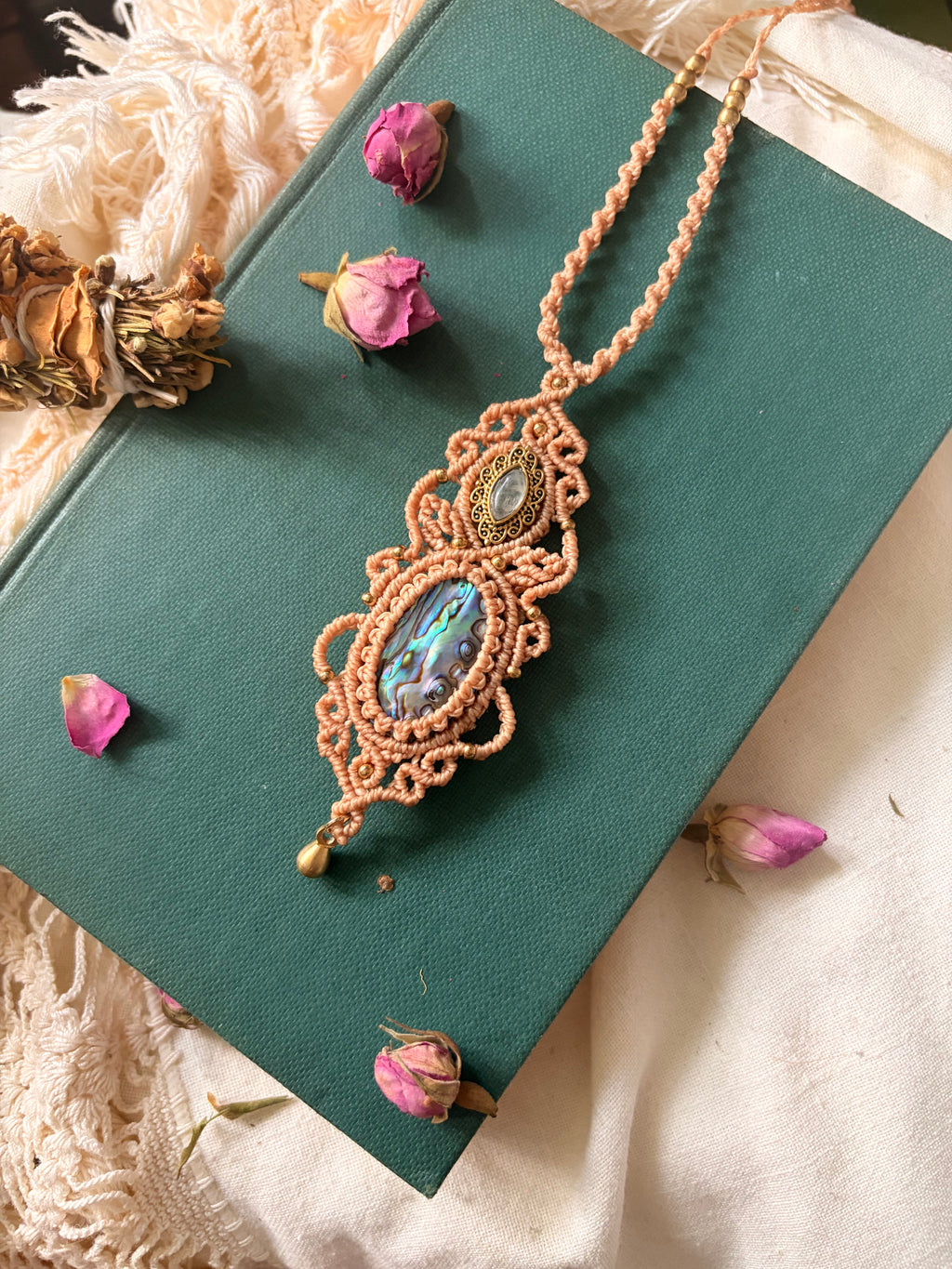 The Moon’s Love Letter — Pāua Shell & Moonstone necklace