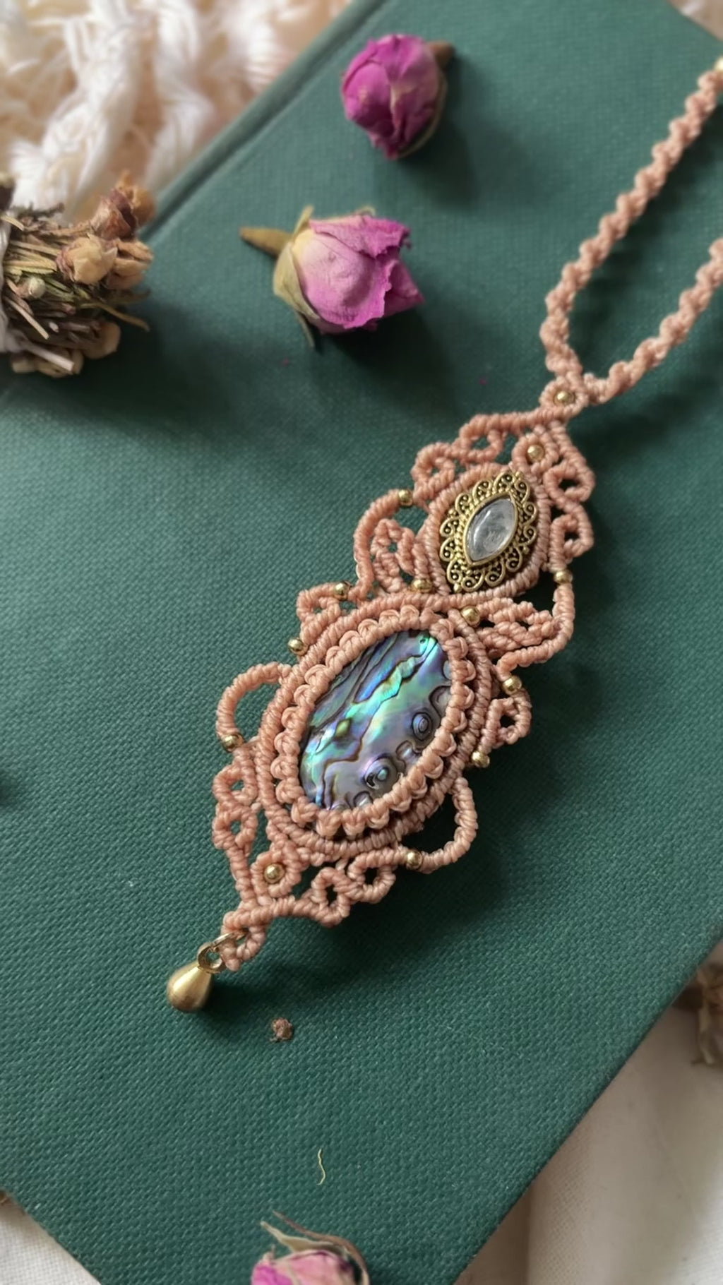The Moon’s Love Letter — Pāua Shell & Moonstone necklace