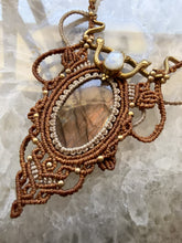 Load and play video in Gallery viewer, Labradorite &amp; Moonstone Macramé Goddess Necklace
