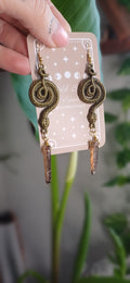 Smokey Quartz Snake Earrings