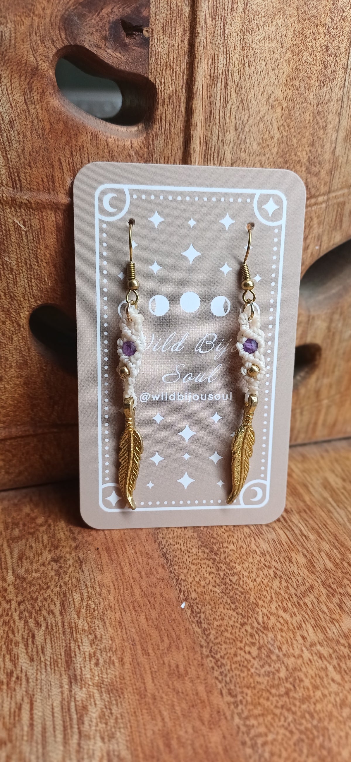 Macrame Amethyst Earrings