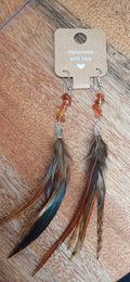 Carnelian Feather Earrings