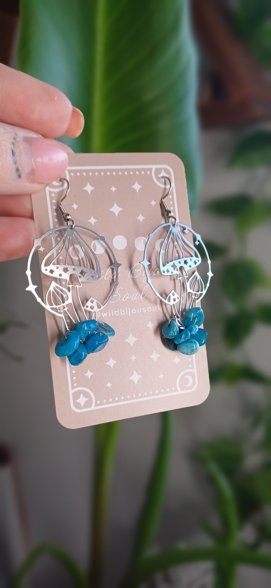 Mushroom Apatite Earrings