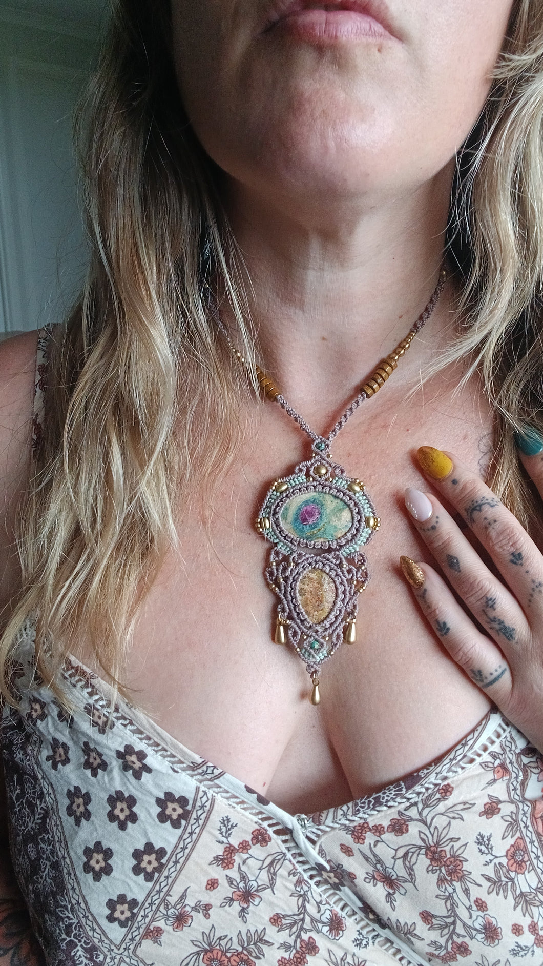 Bohemian Heart ~ Ruby in Fushite and Coral