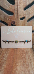 Labradorite and Turquoise Anklet