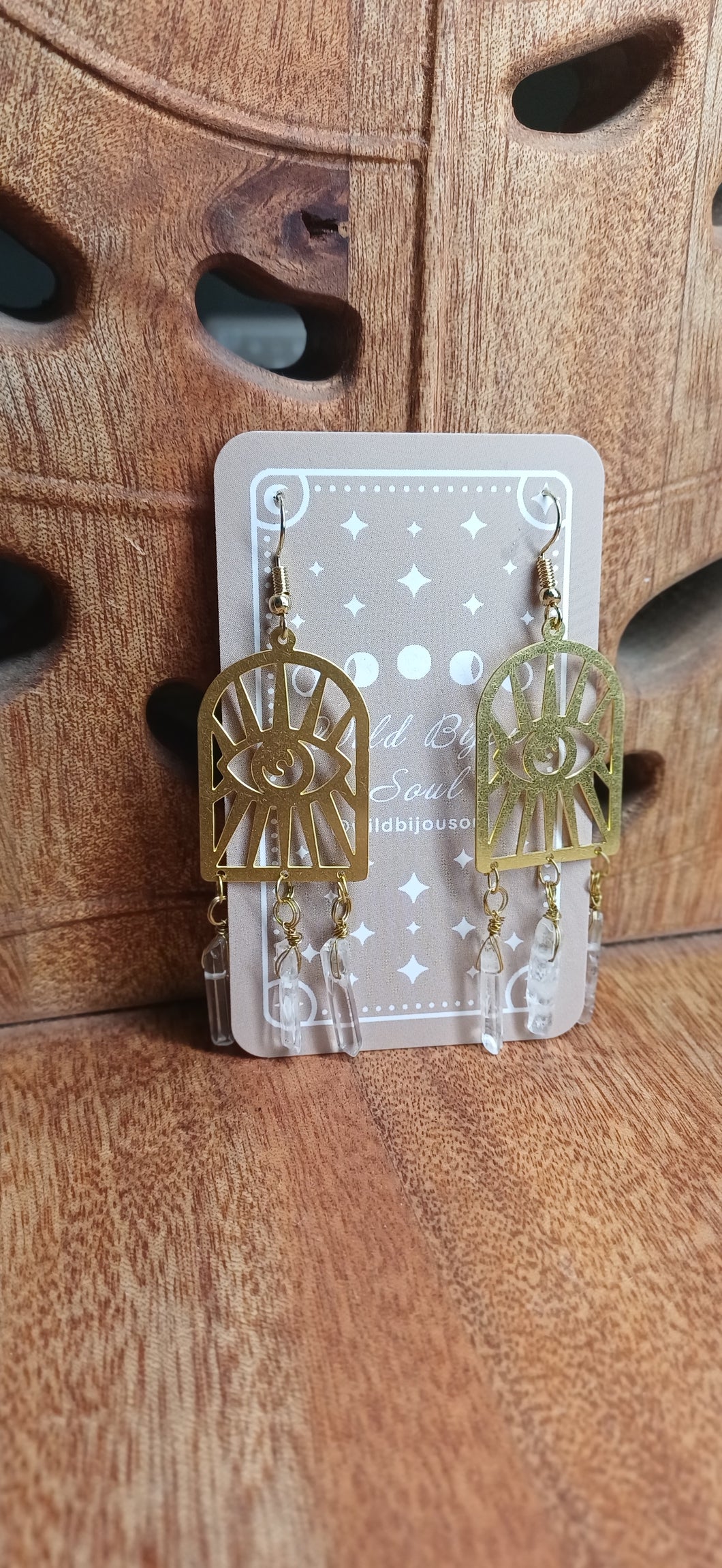 Clear Quartz Eye Dangles