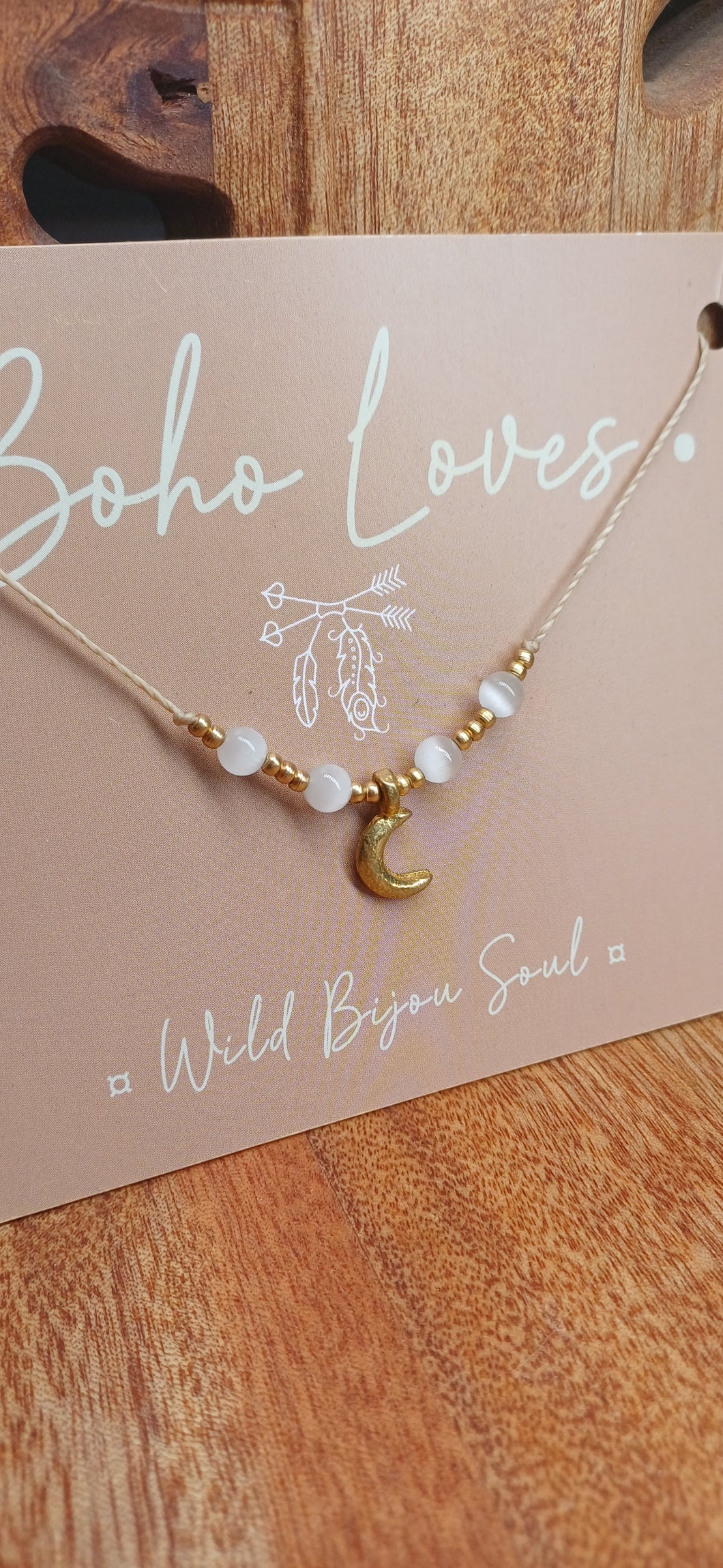 Selenite Moon Necklace