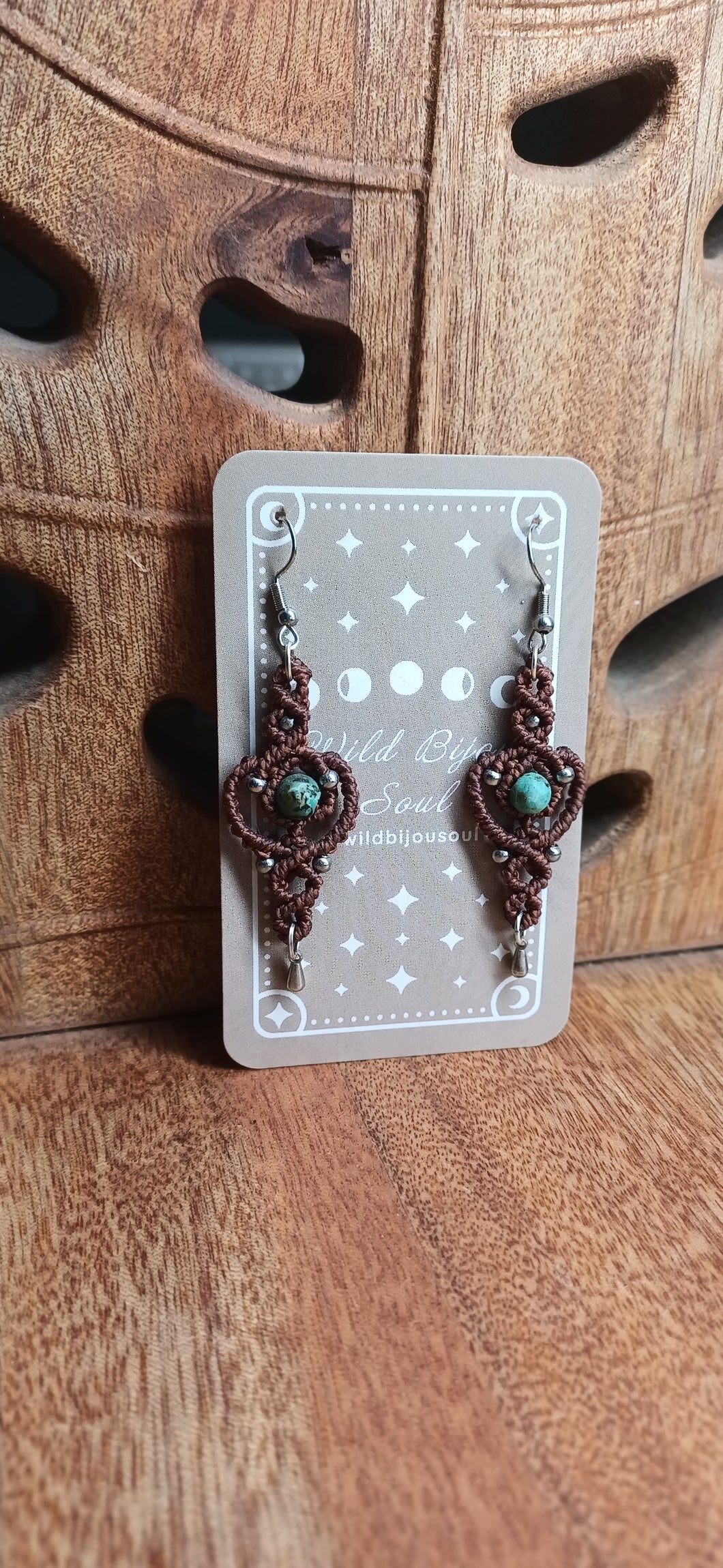 Turquoise Macrame Earrings