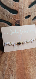 Amethyst and Rose Quartz Anklet