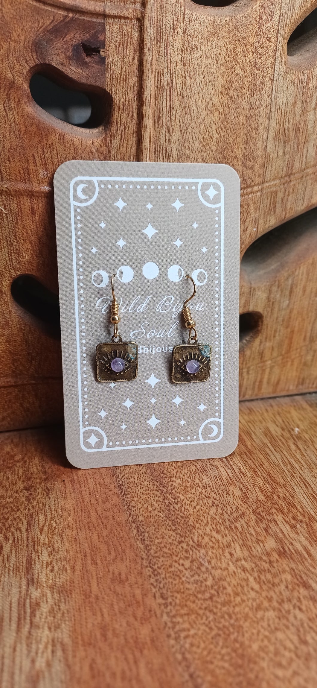 Amethyst Eye Patina Dangles